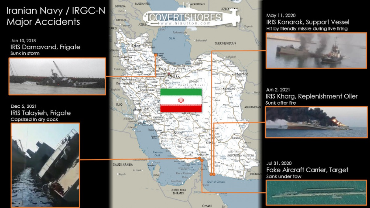 Balesetsorozat az iráni flottánál